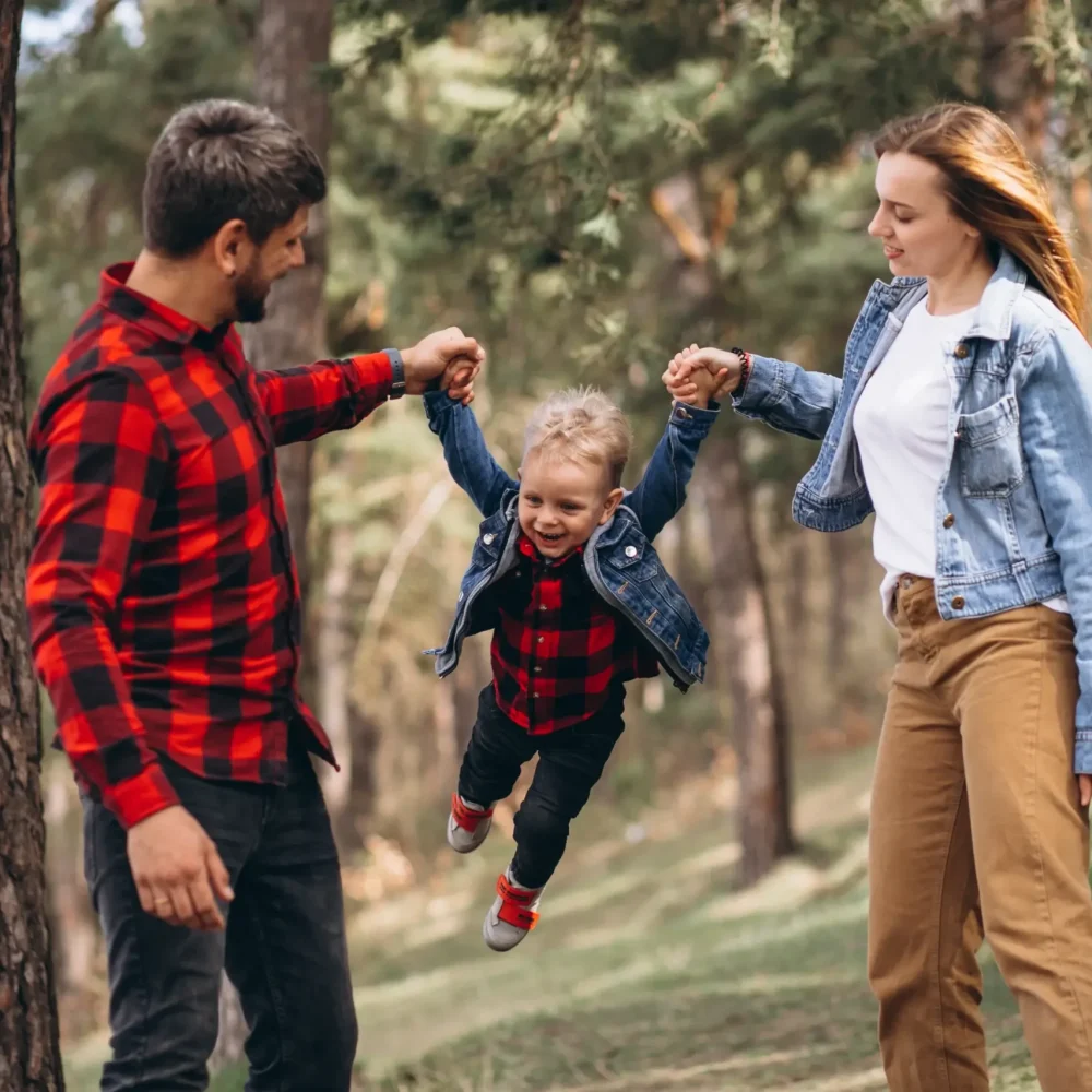 family-with-little-son-together-forest